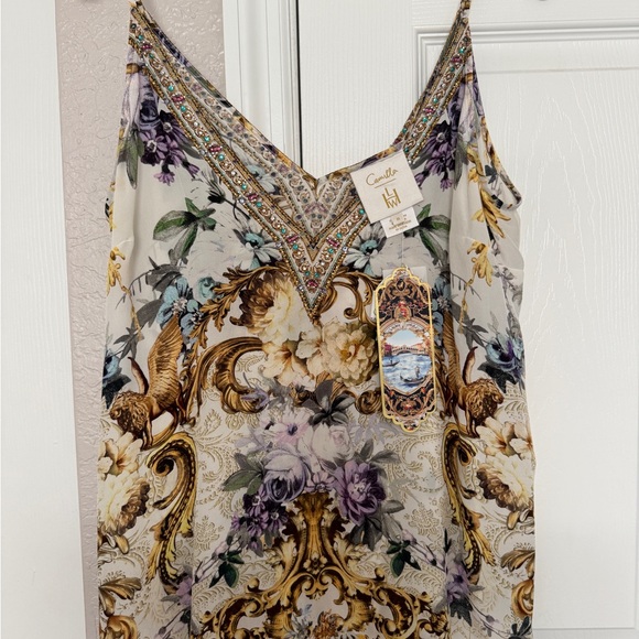 Camilla Baroque Floral Camisole - Cream and Gold - Picture 5 of 5
